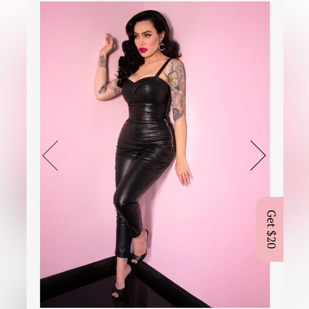 Vixen by Micheline Pitt Bad Girl Vegan Leather Cigarette Pants